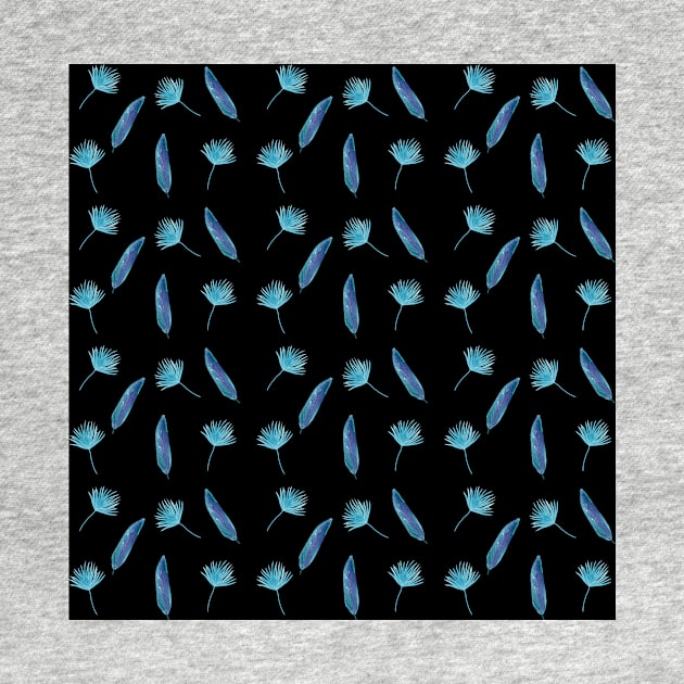 Elegant Tropical Pattern in Black by Sandraartist